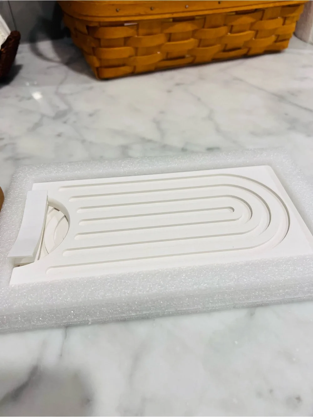 NIB Stone Faucet Mat for Bathroom Sink - White
